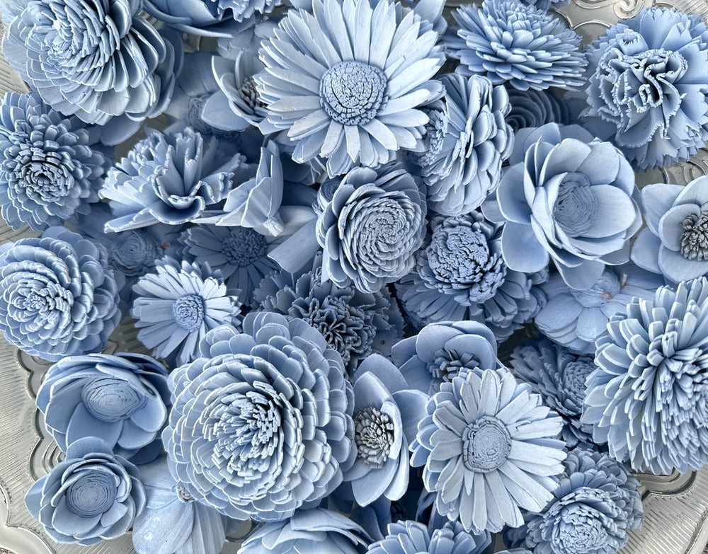Sola Wood Flowers - Pale Blue Dyed Flowers - Luv Sola Flowers