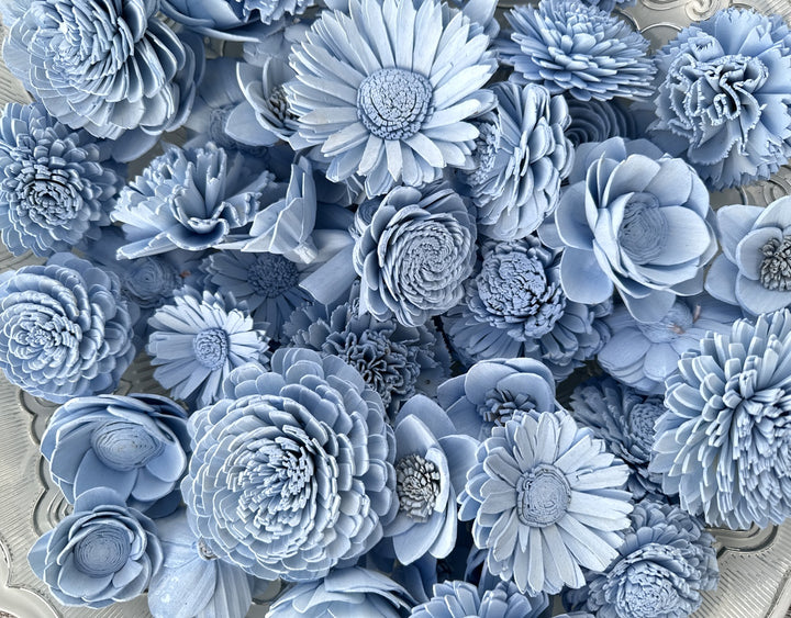 Sola Wood Flowers - Pale Blue Dyed Flowers - Luv Sola Flowers