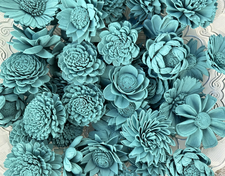 Sola Wood Flowers - Teal Dyed Flowers - Luv Sola Flowers