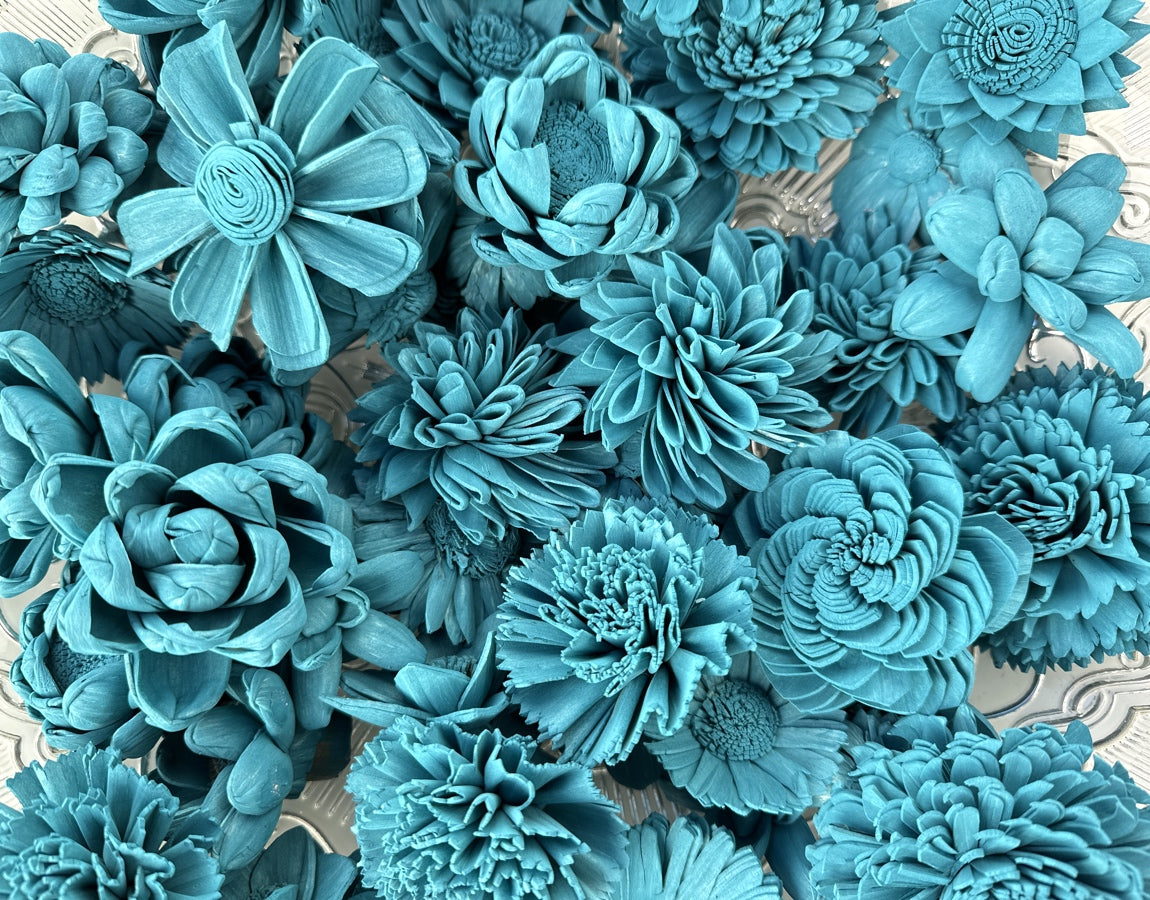 Sola Wood Flowers - Turquoise Dyed Flowers - Luv Sola Flowers