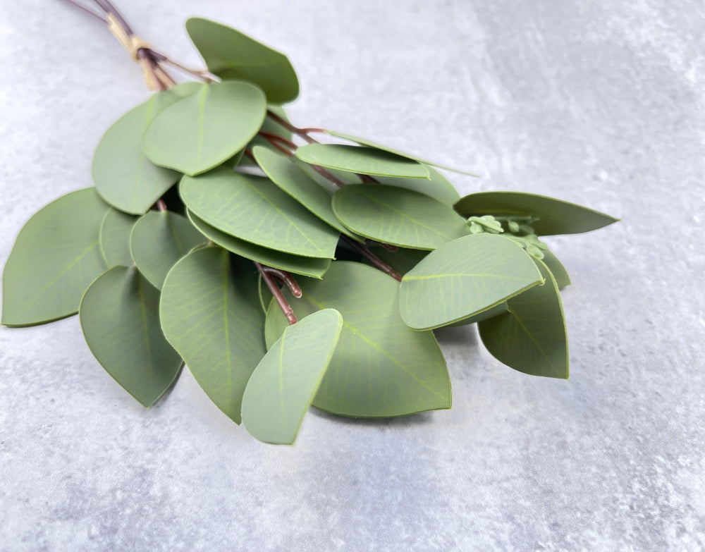 Real Touch Oval Leaf Eucalyptus Faux - Luv Sola Flowers - Faux Filler