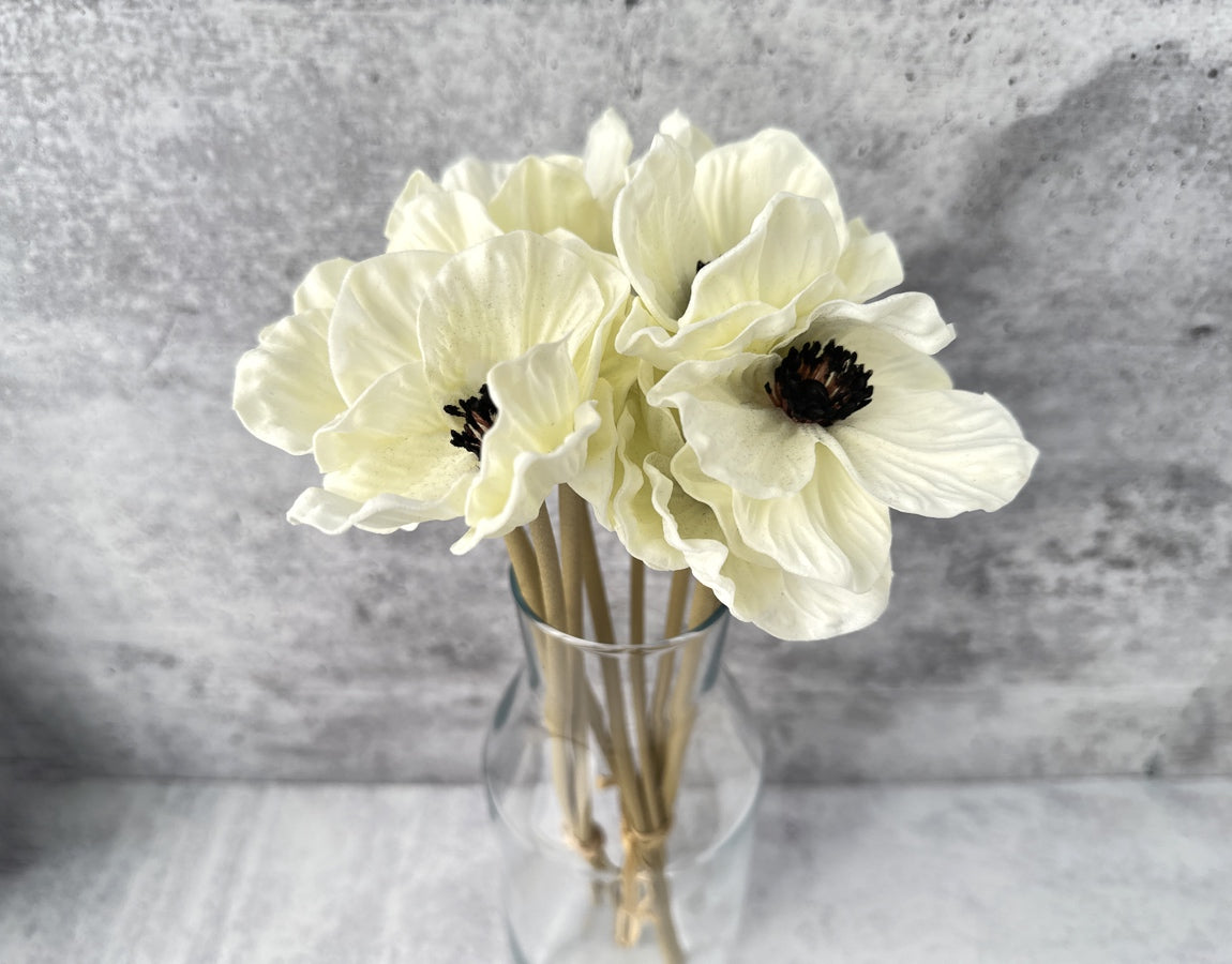 Real Touch White Anemone - Luv Sola Flowers