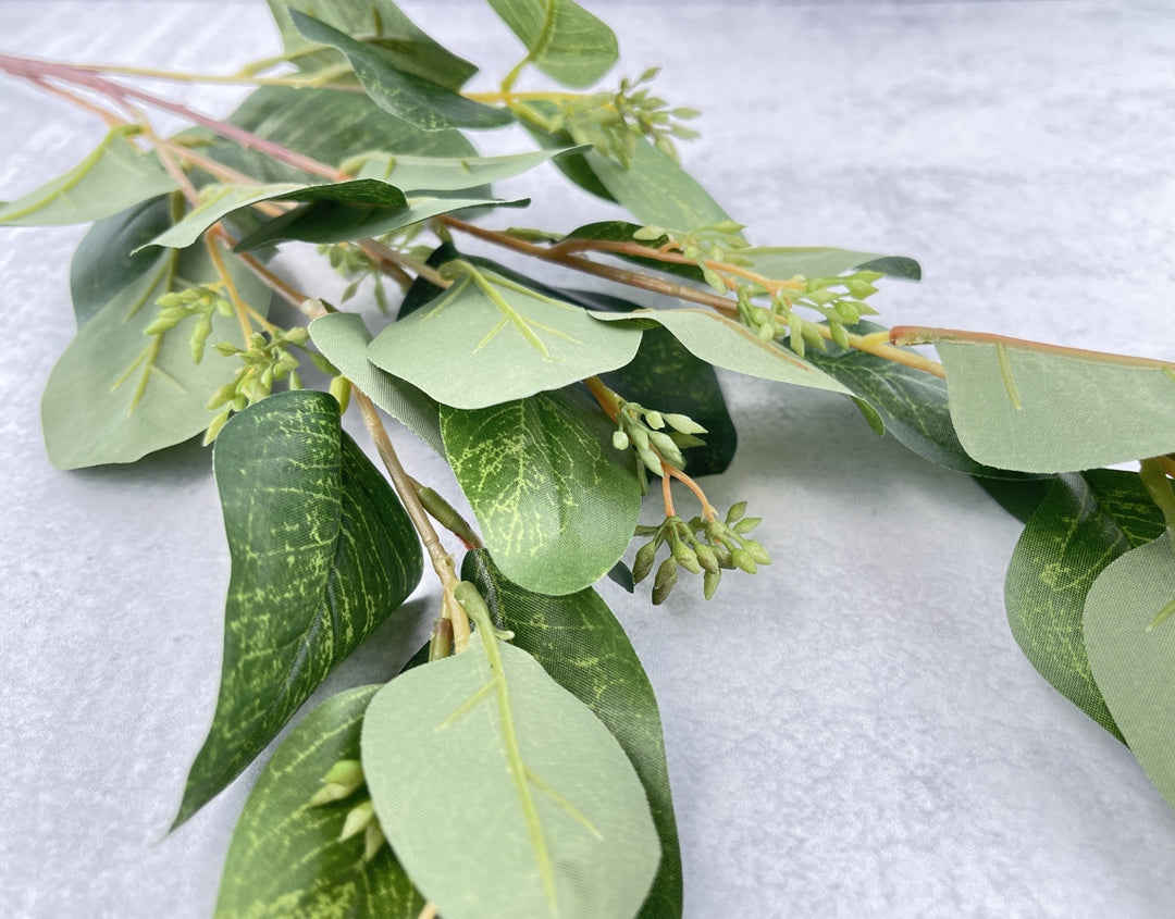 Red Stem Seeded Populus Eucalyptus Faux - Luv Sola Flowers - Faux Filler