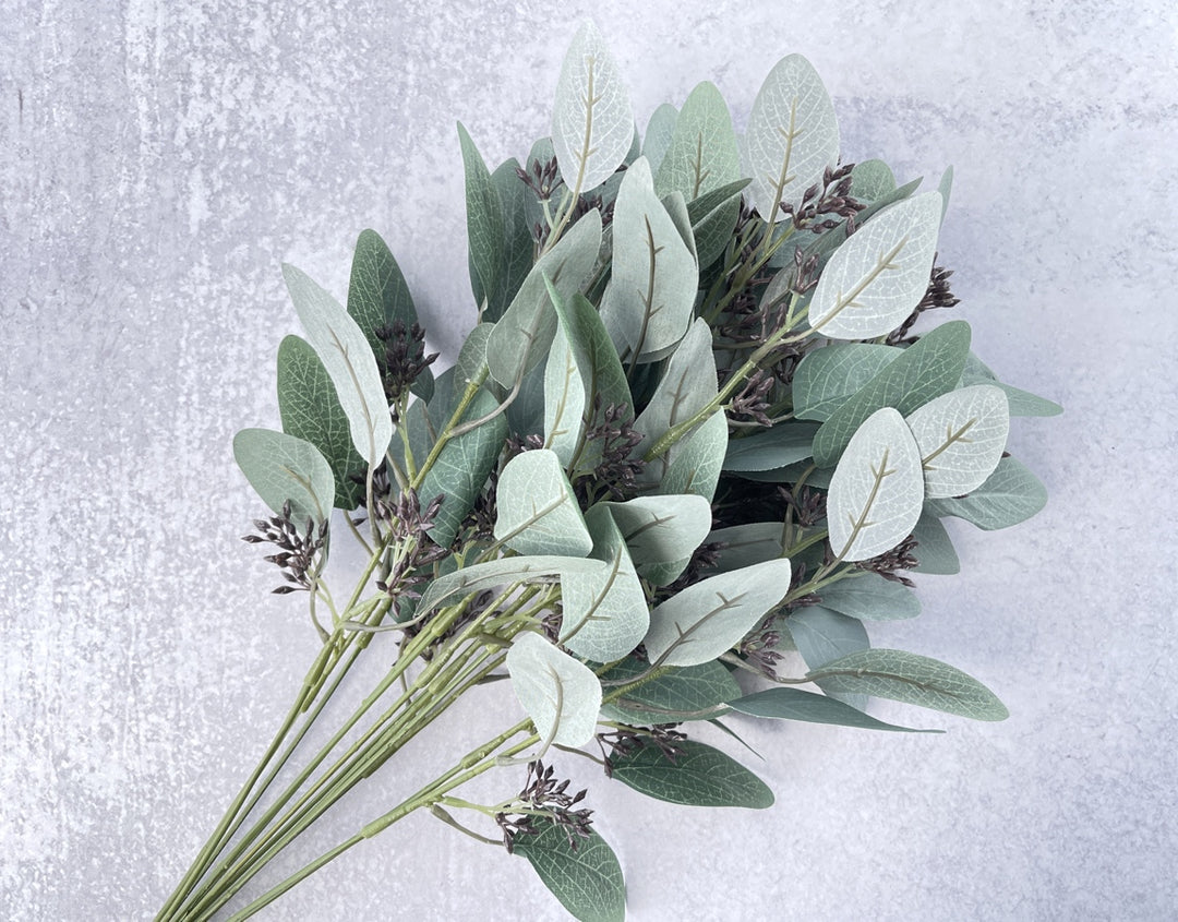 Seeded Eucalyptus Bush Populus Eucalyptus Faux - Luv Sola Flowers - Faux Filler