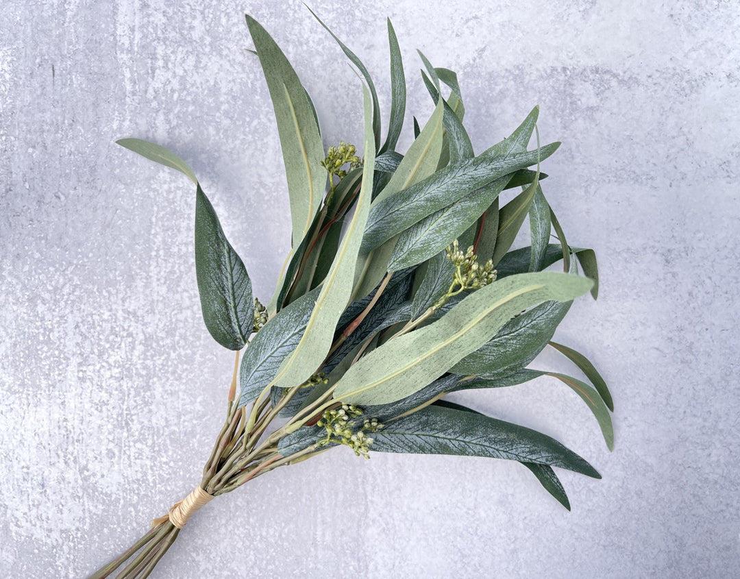 Seeded Willow Eucalyptus Bush Faux - Luv Sola Flowers - Faux Filler