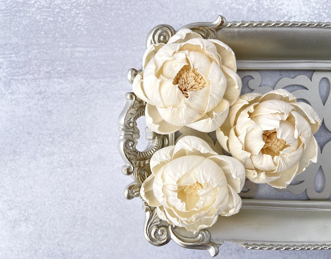 Sola Wood Flowers - White Peony - Luv Sola Flowers