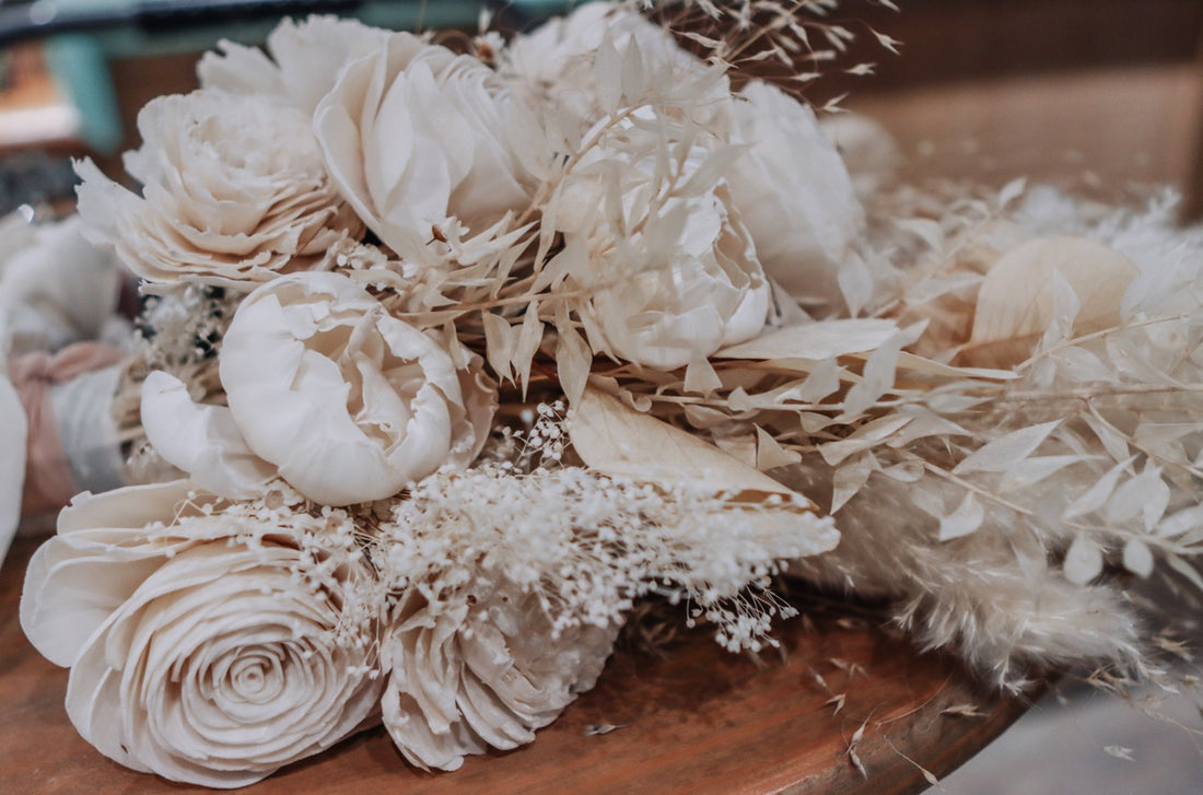 flowers made of wood