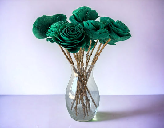 Stemmed Wood Flowers - New Beauty Forest Green - Luv Sola Flowers