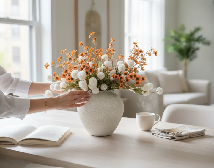 Peach Whisper Faux Arrangement - Kiku and Dogwood - Luv Sola Flowers