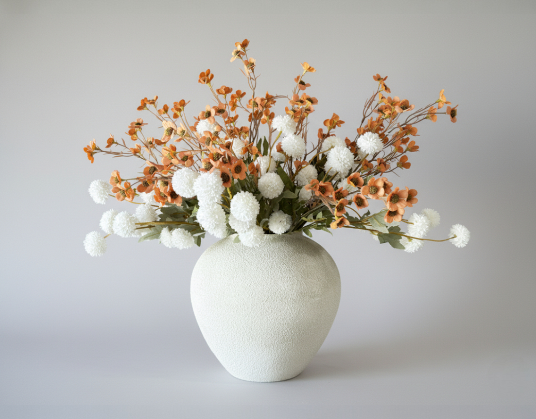 Peach Whisper Faux Arrangement - Kiku and Dogwood - Luv Sola Flowers