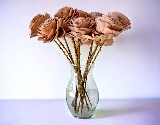 Stemmed Wood Flowers - New Beauty Dusty Rose - Luv Sola Flowers