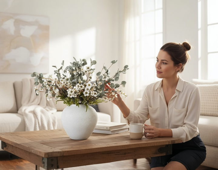 Eucalyptus Bloom Faux Arrangement - Eucalyptus and Dogwood - Luv Sola Flowers
