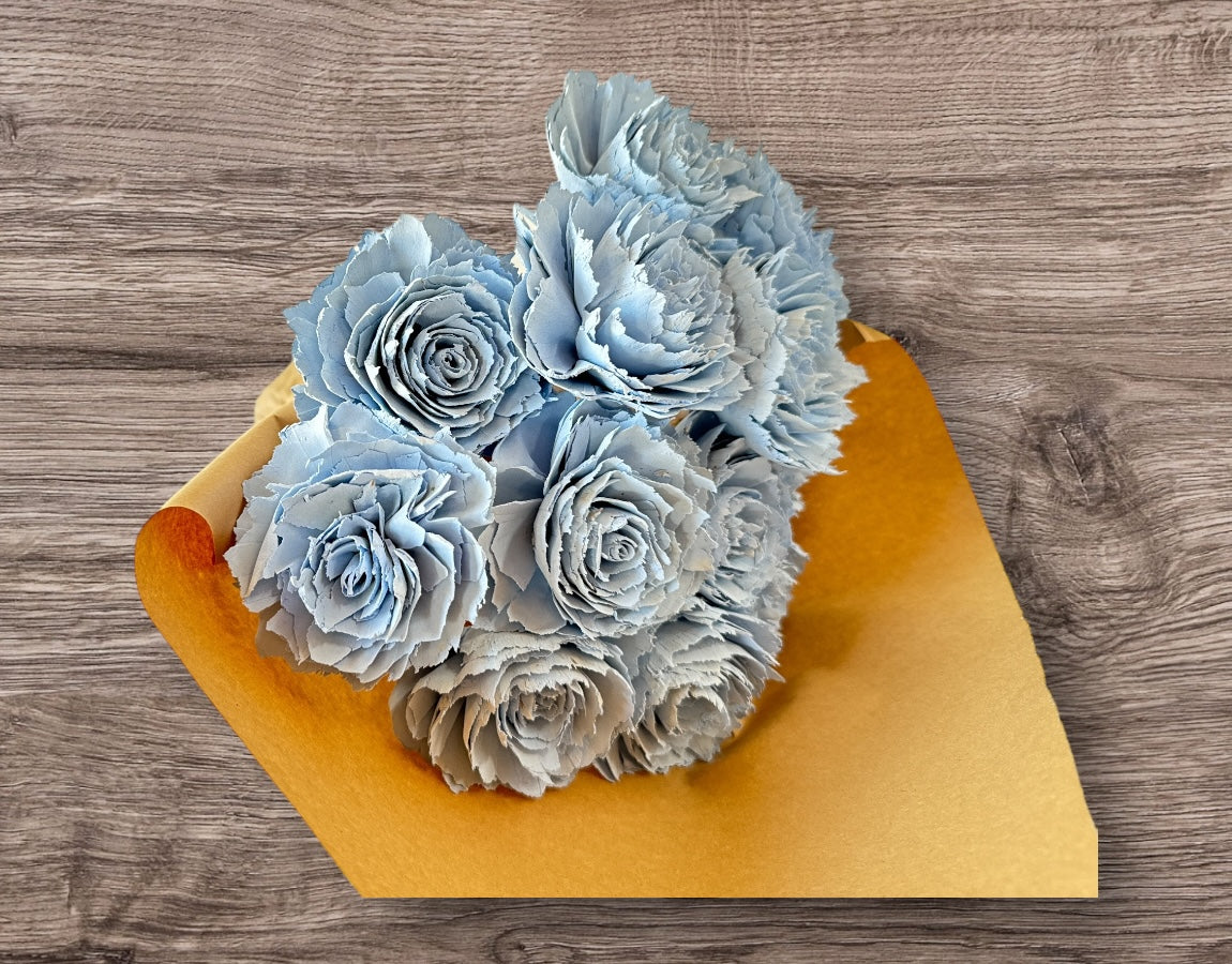 Stemmed Wood Flowers - Helena Pale Blue - Luv Sola Flowers