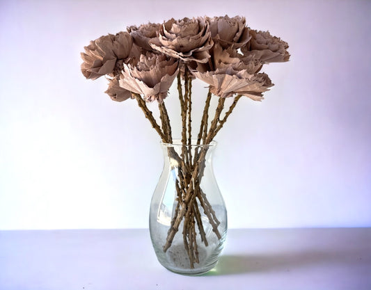 Stemmed Wood Flowers - Helena Dusty Rose - Luv Sola Flowers