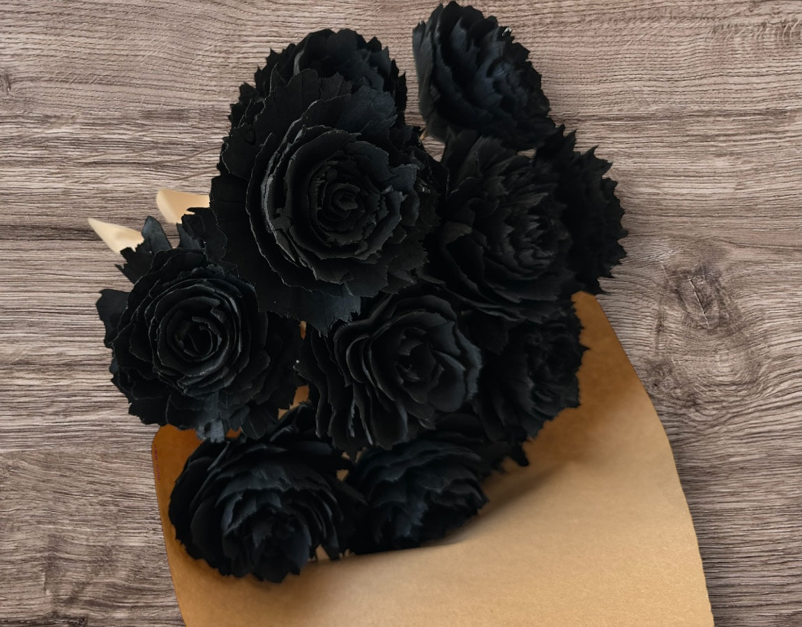 Stemmed Wood Flowers - Helena Black - Luv Sola Flowers