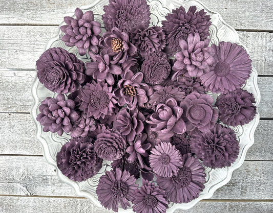Sola Wood Flowers - Eggplant Dyed Flowers - Luv Sola Flowers