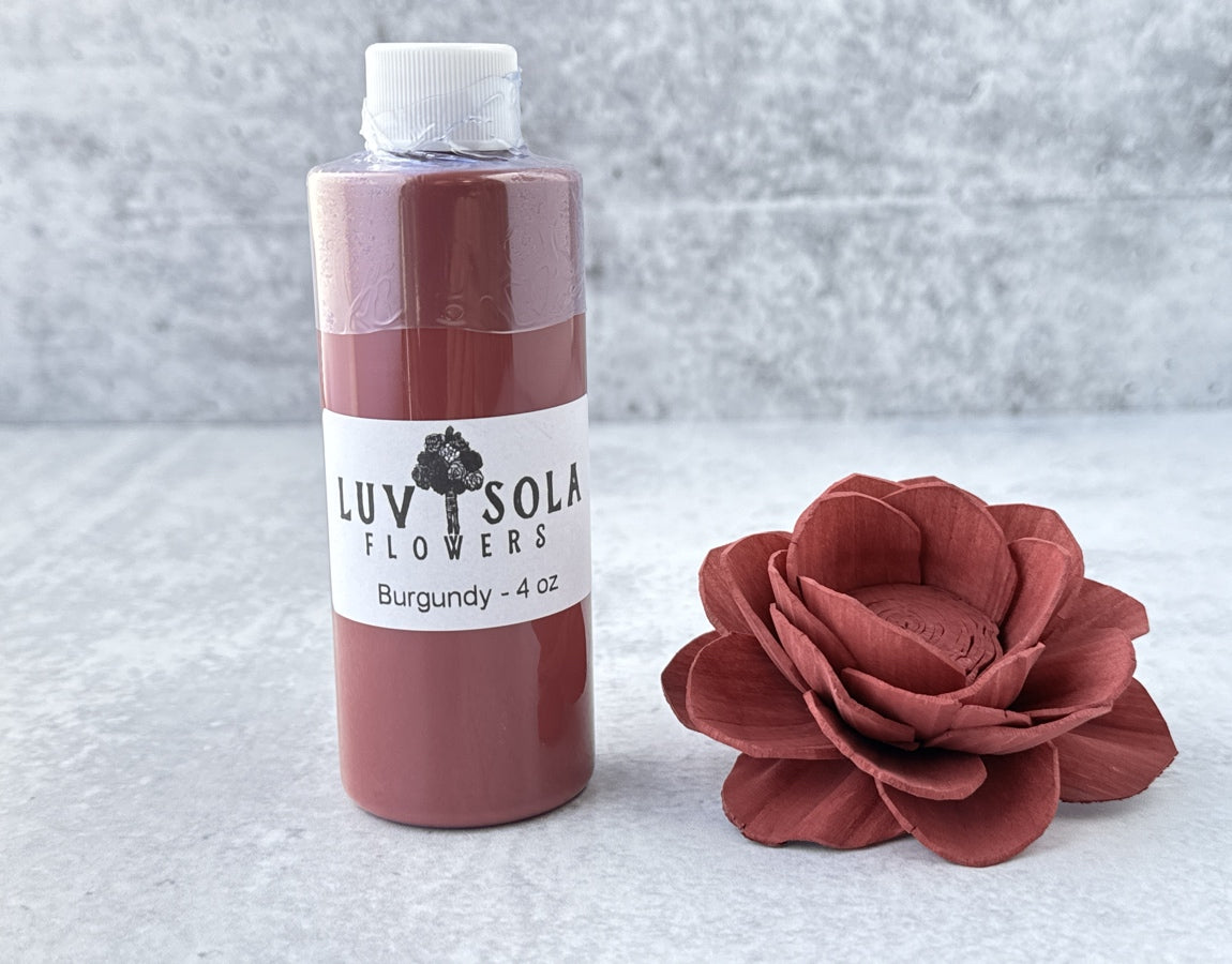 Wood Flower Dye - Burgundy - Luv Sola Flowers