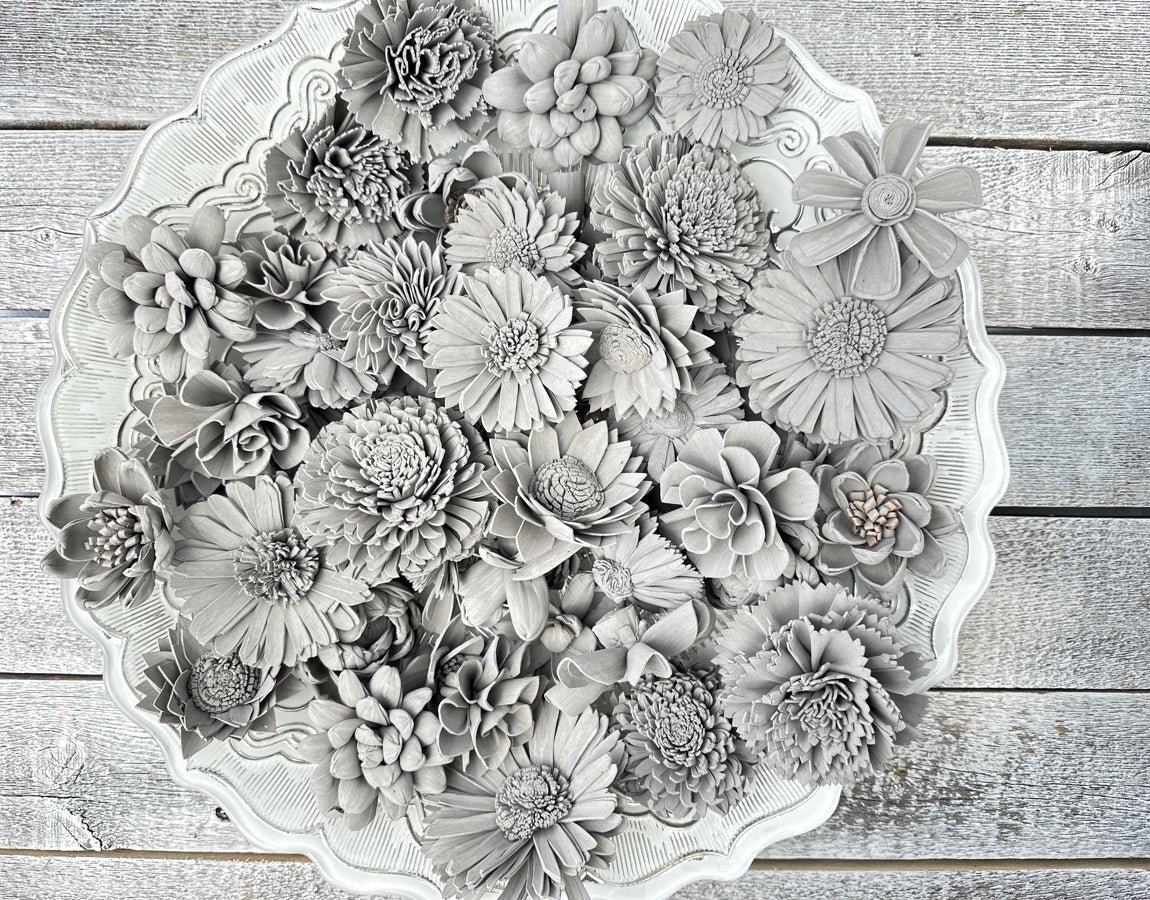 Sola Wood Flowers - Gray Dyed Flowers - Luv Sola Flowers