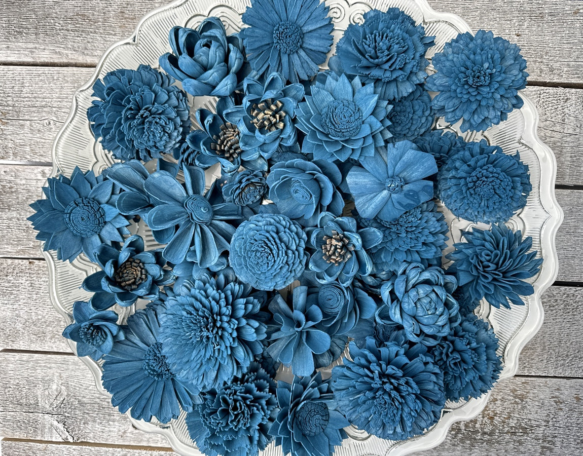 Sola Wood Flowers - Farmhouse Navy Dyed Flowers - Luv Sola Flowers