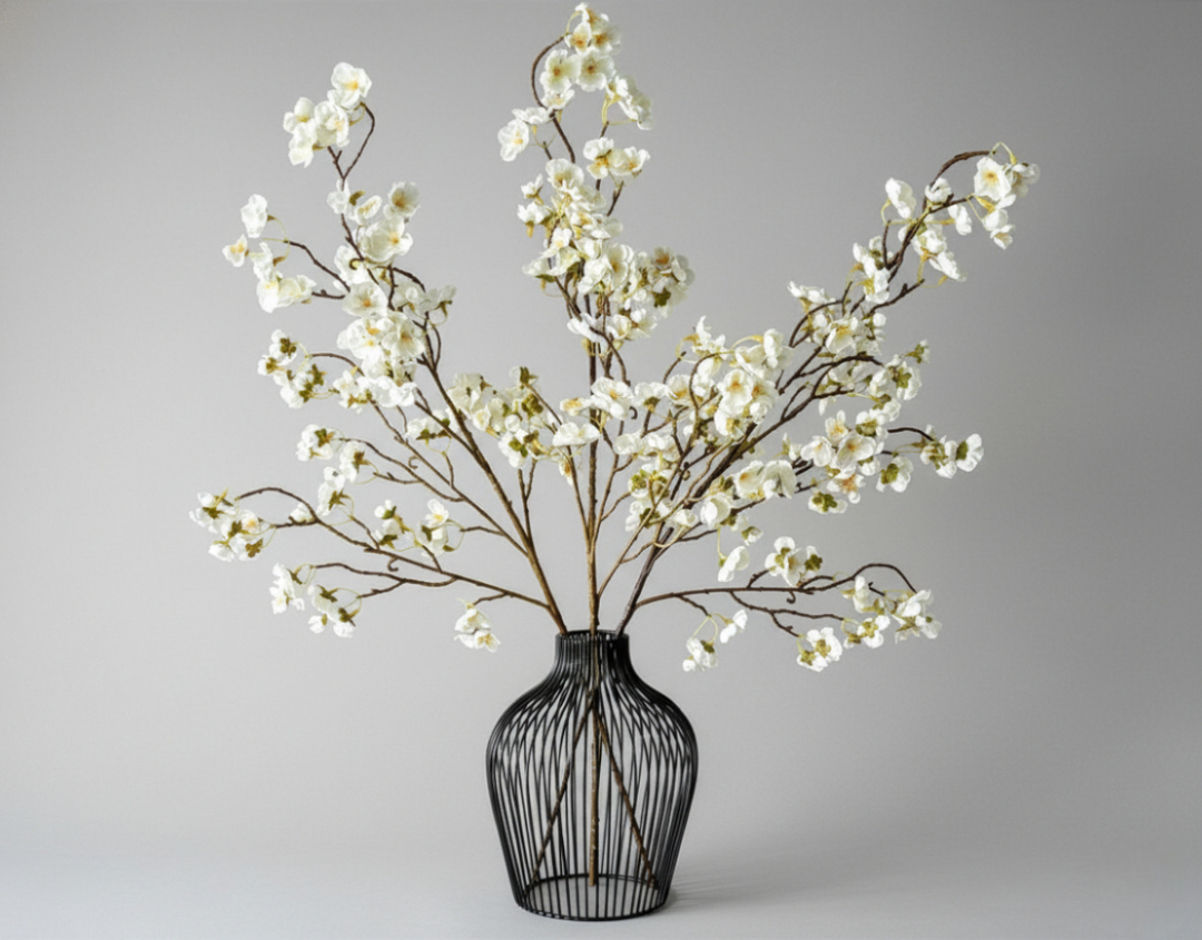 Faux Blossom - White - Aztec Vase - Black - Luv Sola Flowers