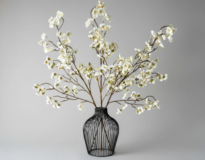 Faux Blossom - White - Aztec Vase - Black - Luv Sola Flowers