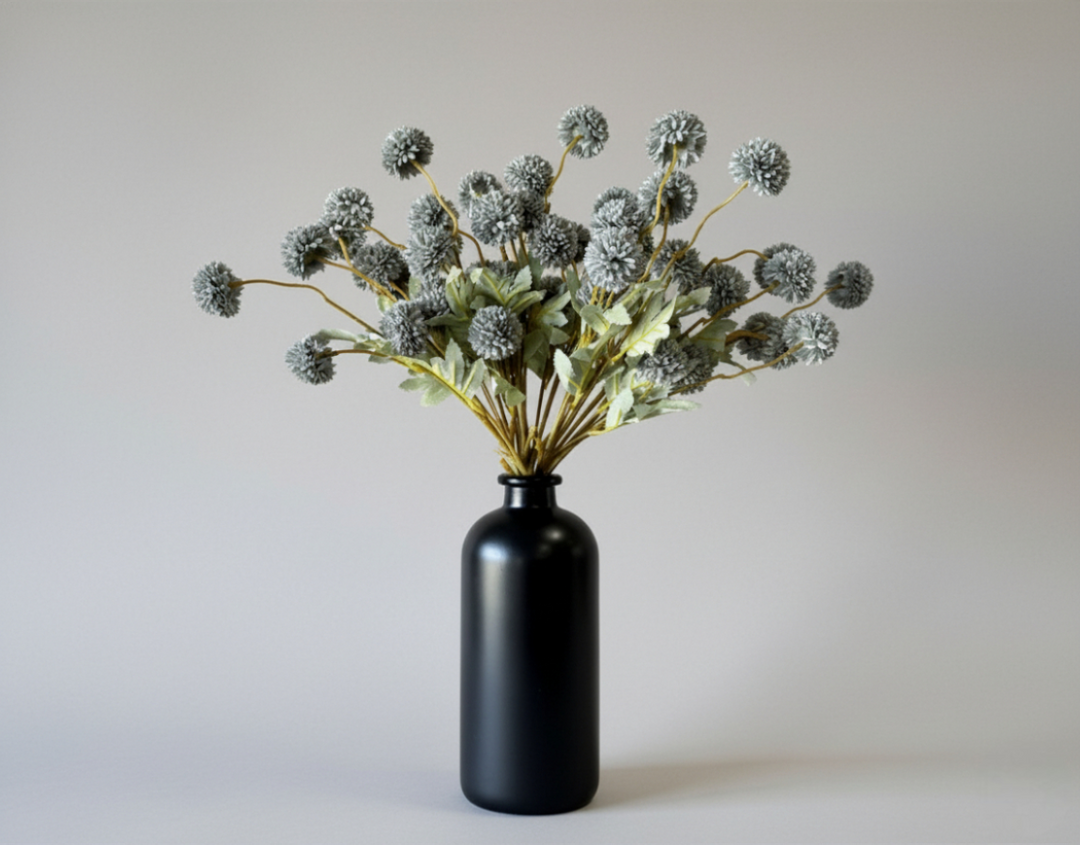 Faux Kiku Flower - Blue Gray - Luv Sola Flowers