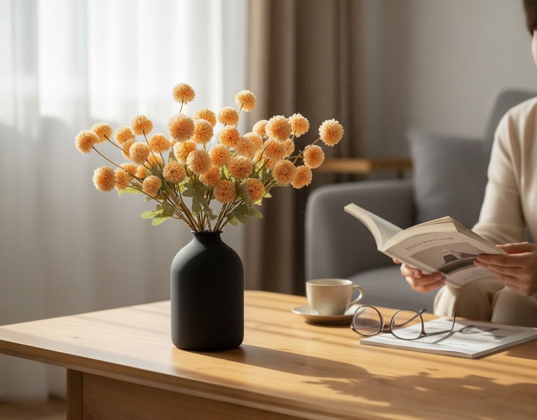 Faux Kiku Flower - Peach - Luv Sola Flowers