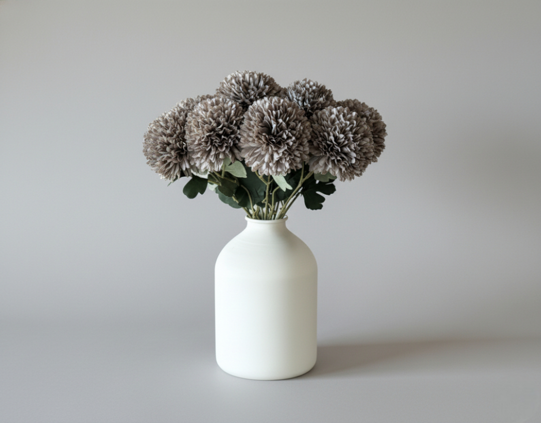 Large Faux Kiku Flower - Blue Gray - Luv Sola Flowers