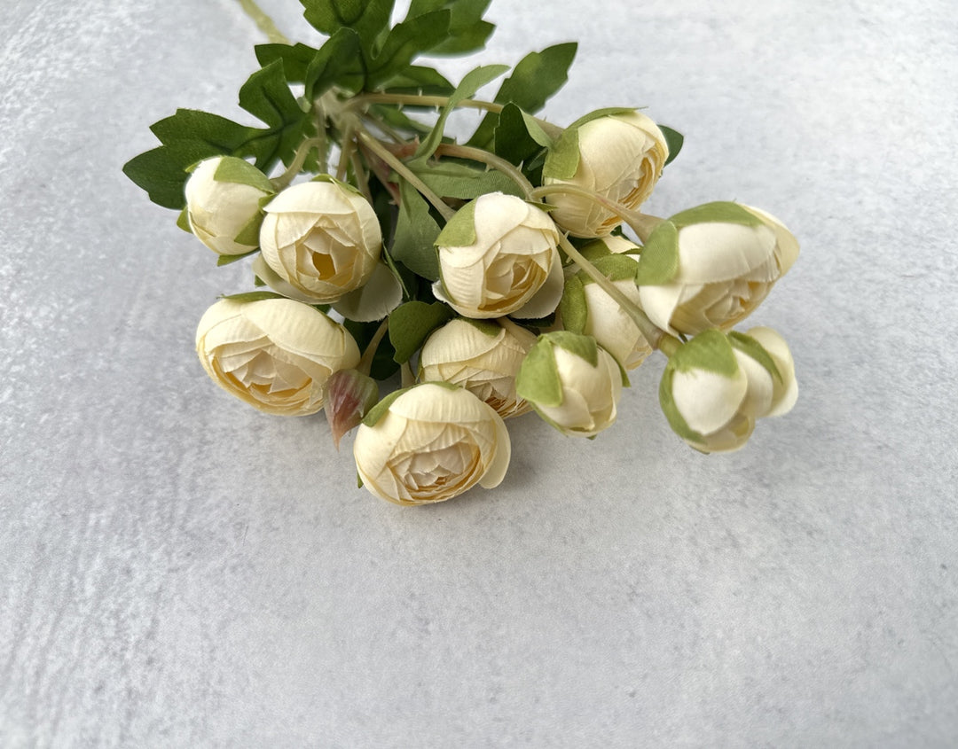 Faux Mini Ranunculus - Cream - Luv Sola Flowers - Faux Filler
