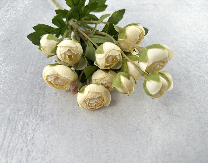 Faux Mini Ranunculus - Cream - Luv Sola Flowers - Faux Filler