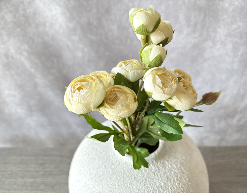 Faux Mini Ranunculus - Cream - Luv Sola Flowers - Faux Filler