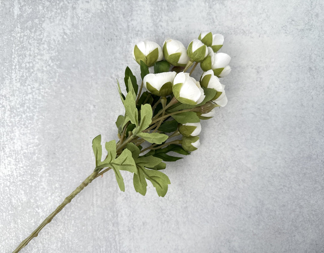 Faux Mini Ranunculus - White - Luv Sola Flowers - Faux Filler