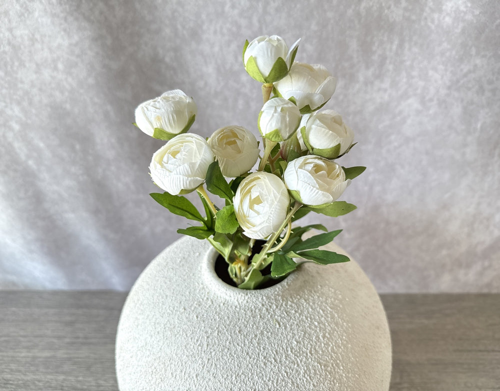 Faux Mini Ranunculus - White - Luv Sola Flowers - Faux Filler