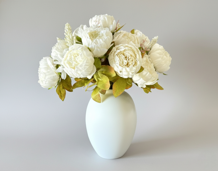 Faux Peony Arrangement - White - Luv Sola Flowers