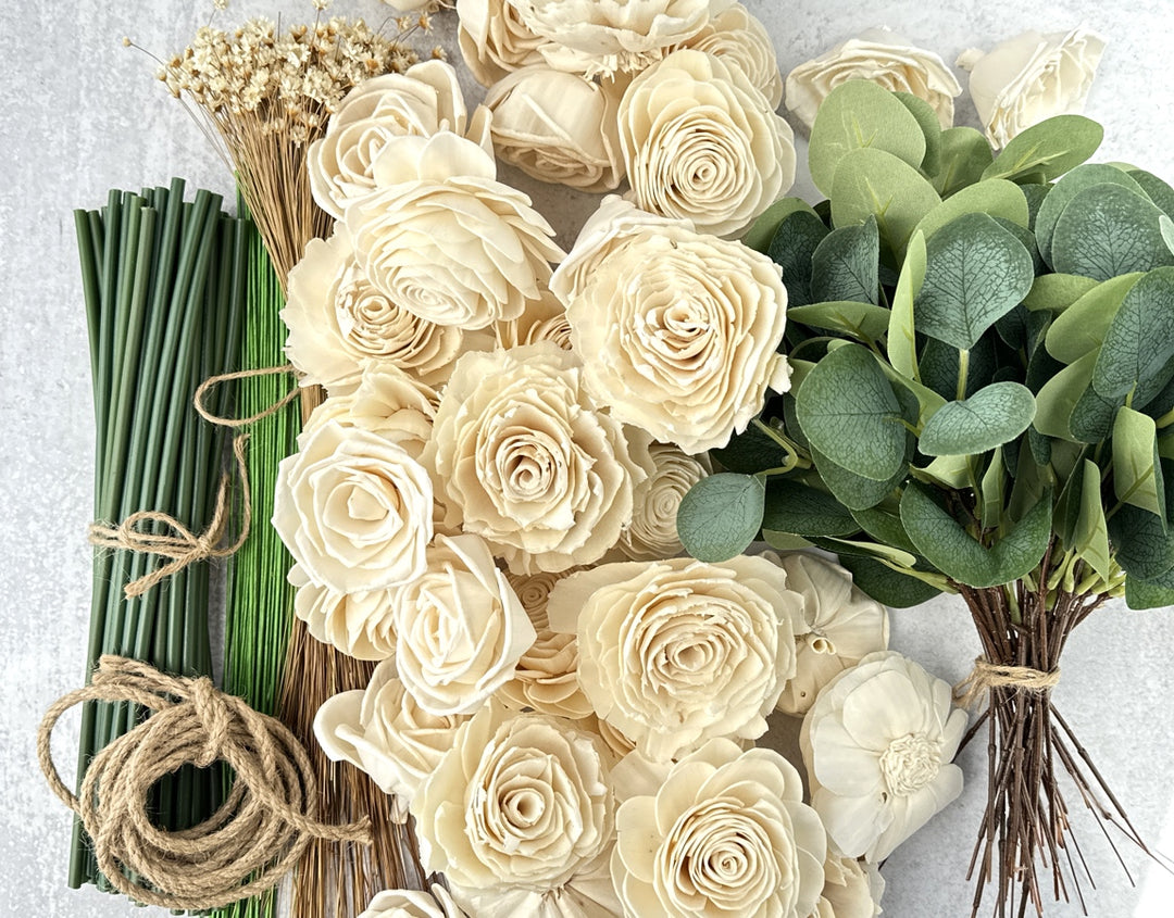 Sola Wood Flowers - Large Bridal Bouquet Raw - Luv Sola Flowers