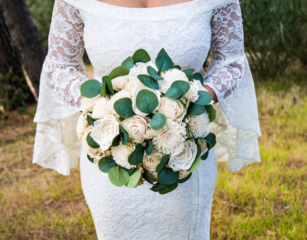 Sola Wood Flowers - Large Bridal Bouquet Raw - Luv Sola Flowers