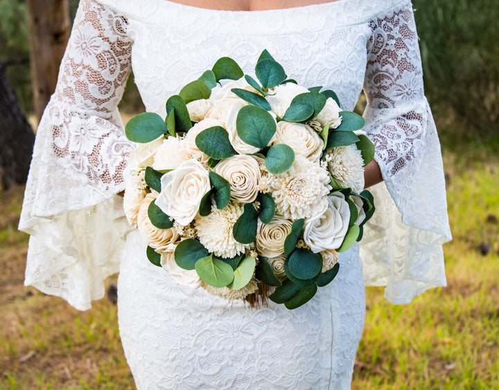 Sola Wood Flowers - Large Bridal Bouquet Raw - Luv Sola Flowers