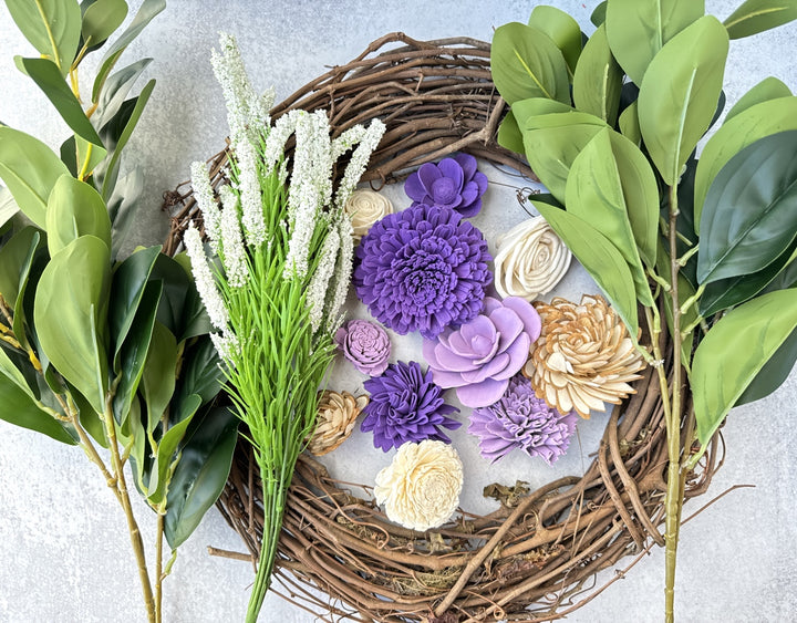 Sola Wood Flowers - Lavender Fields Wreath - Luv Sola Flowers