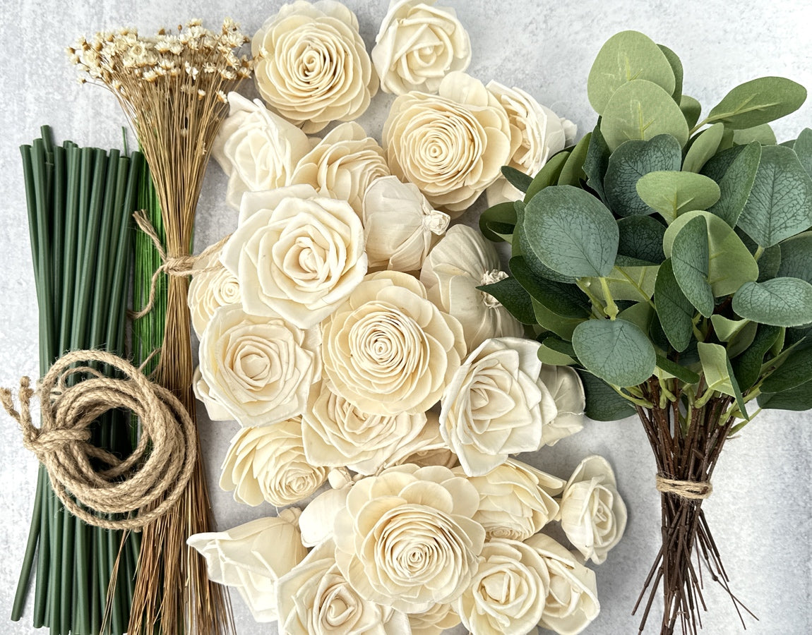 Sola Wood Flowers - Medium Bridal Bouquet Raw - Luv Sola Flowers