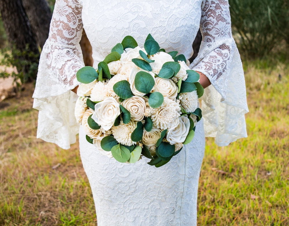Sola Wood Flowers - Medium Bridal Bouquet Raw - Luv Sola Flowers
