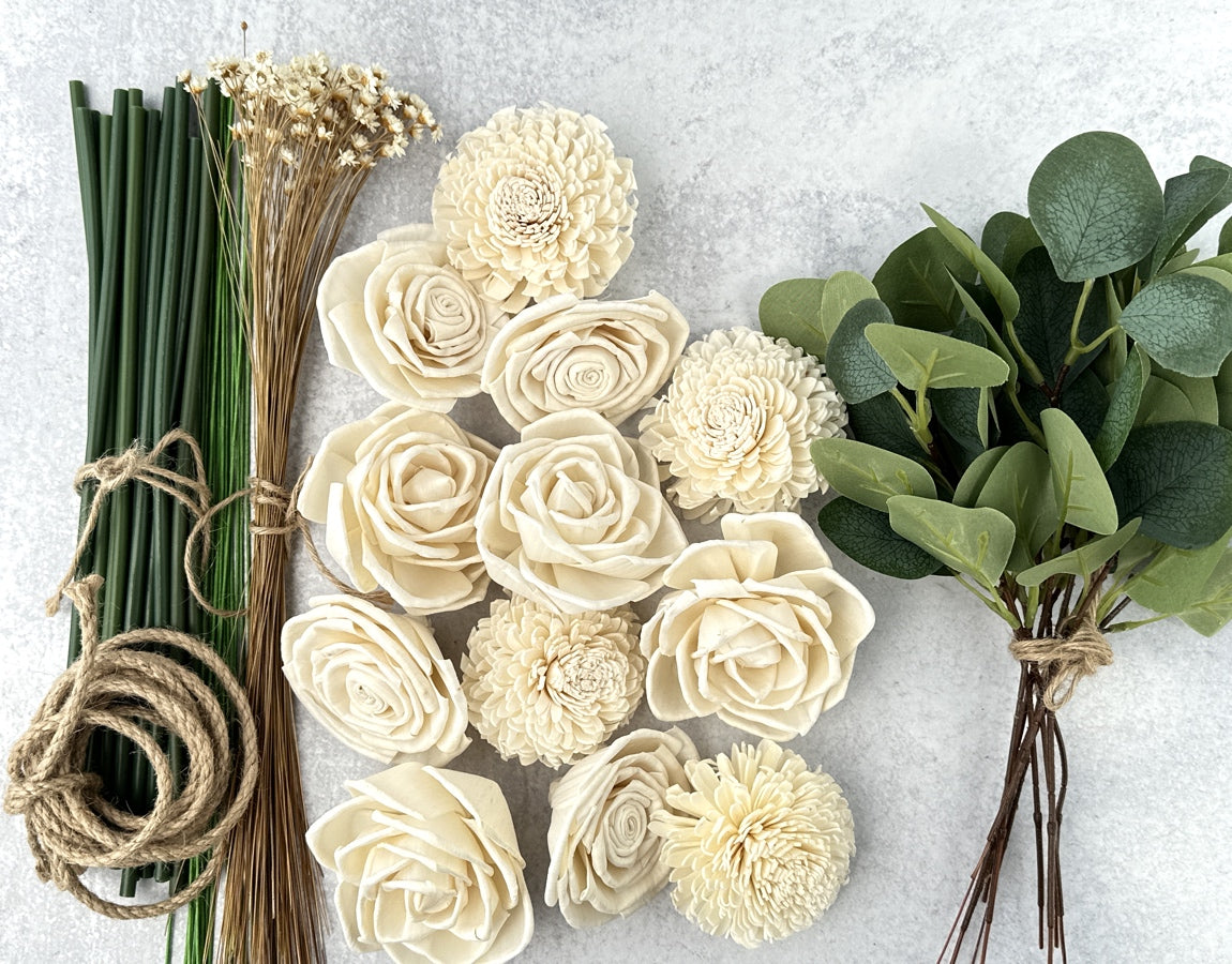 Sola Wood Flowers - Medium Bridesmaid Bouquet Raw - Luv Sola Flowers