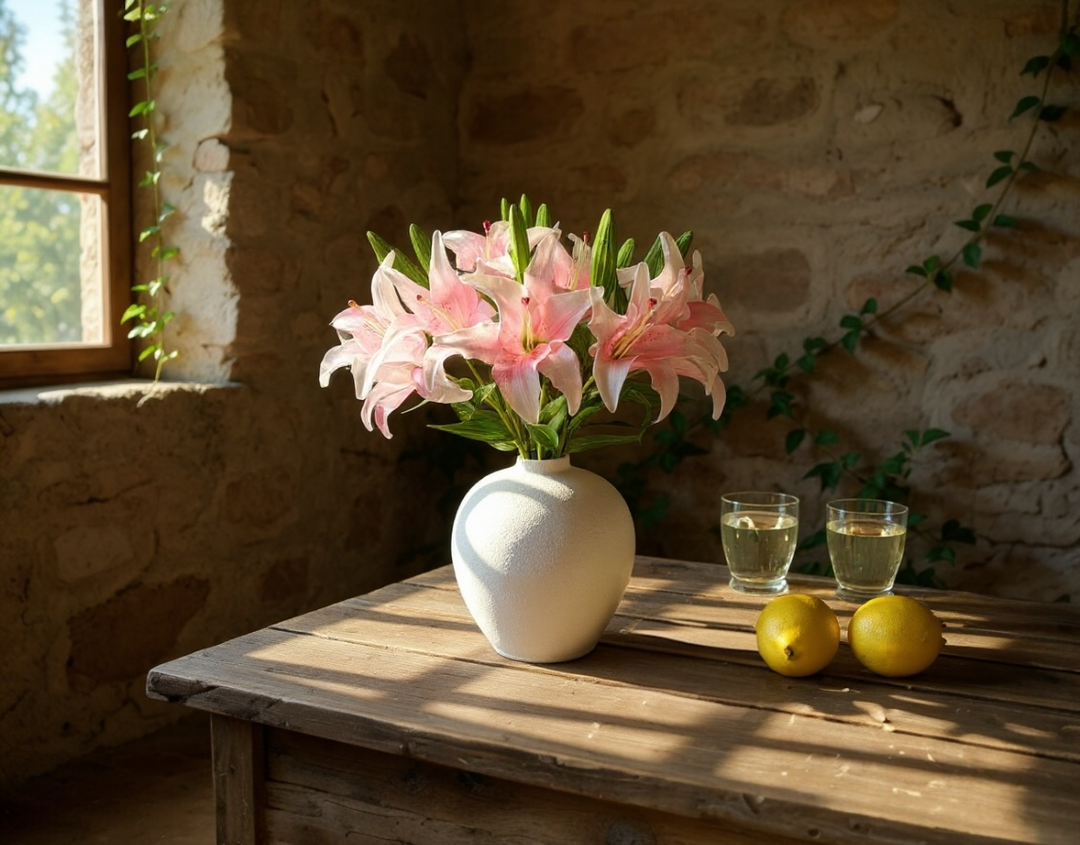 Real Touch Asiatic Lily Arrangement - Blush - Luv Sola Flowers