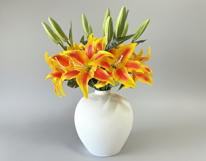 Real Touch Asiatic Lily Arrangement - Orange - Luv Sola Flowers