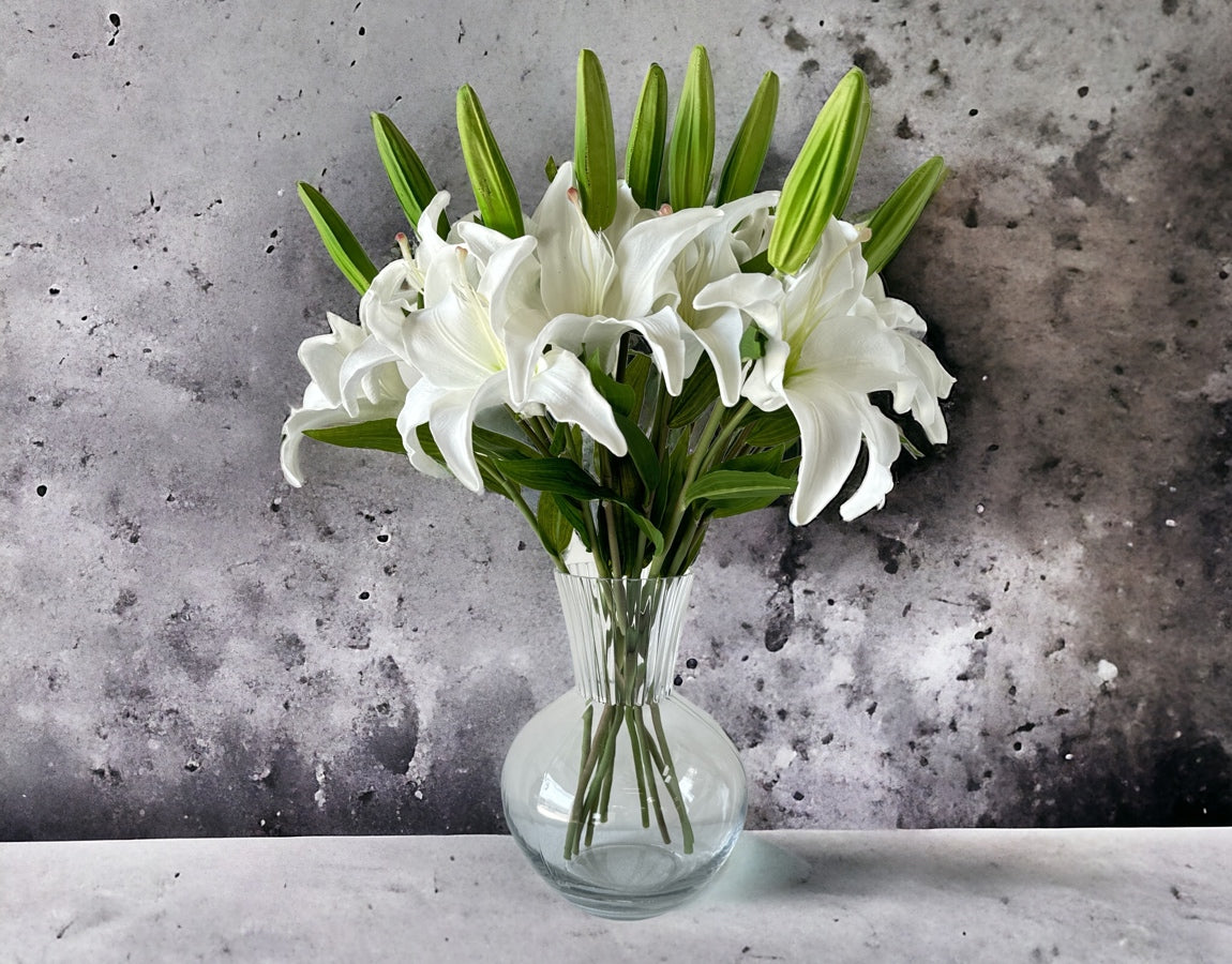 Real Touch Asiatic Lily - White - Luv Sola Flowers - Faux Filler
