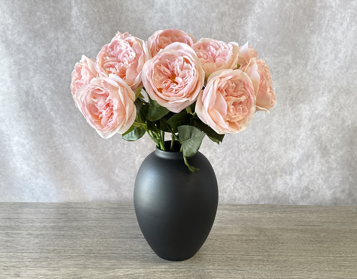 Real Touch English Rose Arrangement - Soft Pink - Luv Sola Flowers