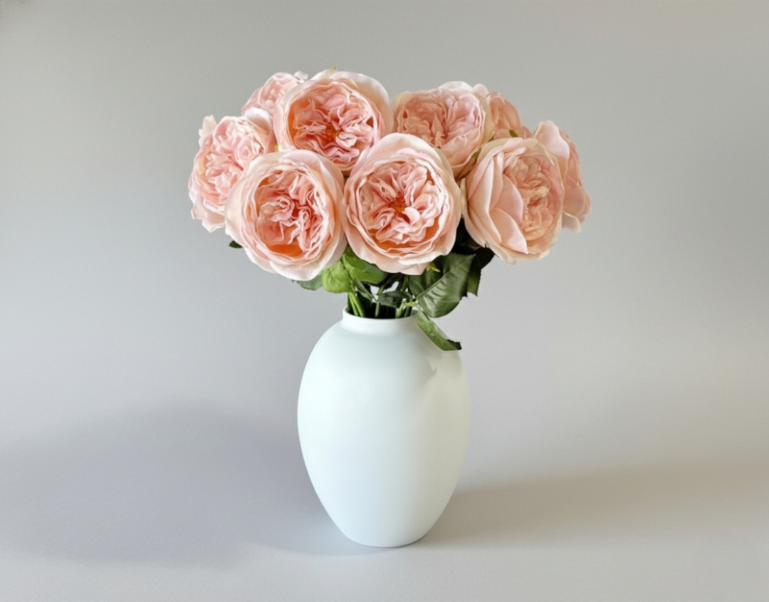 Real Touch English Rose Arrangement - Soft Pink - Luv Sola Flowers