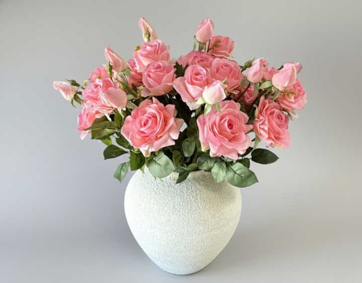Real Touch Hybrid Tea Rose Arrangement - Pink - Luv Sola Flowers