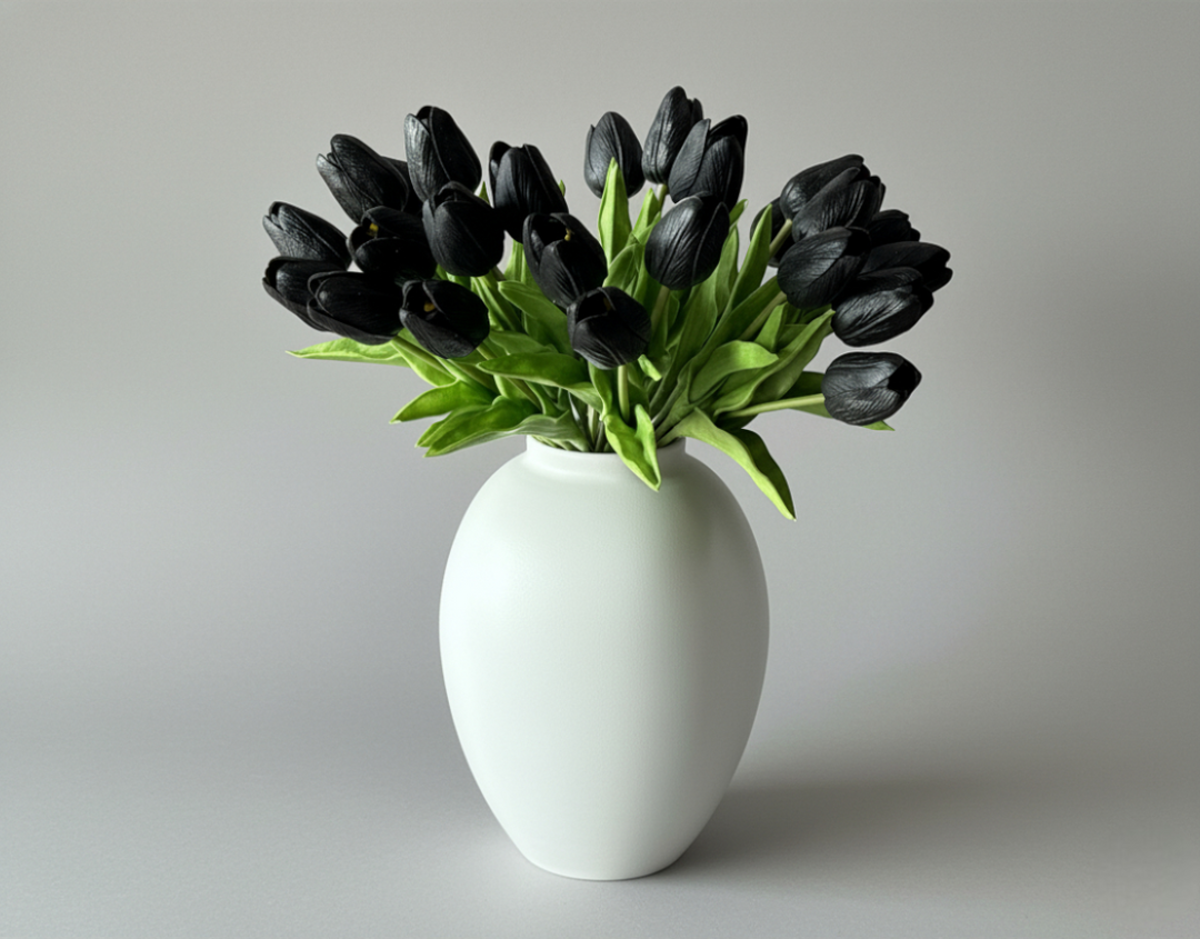 Real Touch Mini Tulip - Black - Luv Sola Flowers