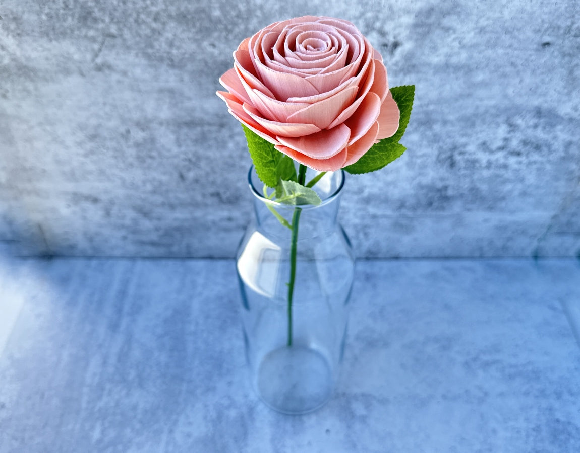 Sola Wood Flowers - Single Stem Rose Pink - Luv Sola Flowers