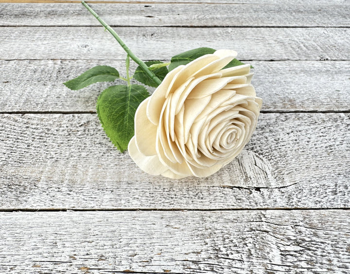 Sola Wood Flowers - Single Stem Rose Raw - Luv Sola Flowers